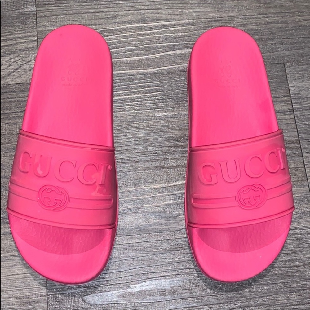 Pink Gucci slides
